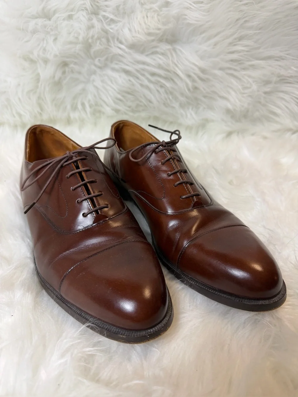 Cole Haan Made in USA Brown Leather Cap Toe Oxford Dress Shoes Men’s Size 13 B